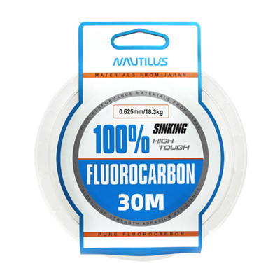 Леска Nautilus Fluorocarbon 100% 0,625мм.,18,3кг, 30м.clean NEW